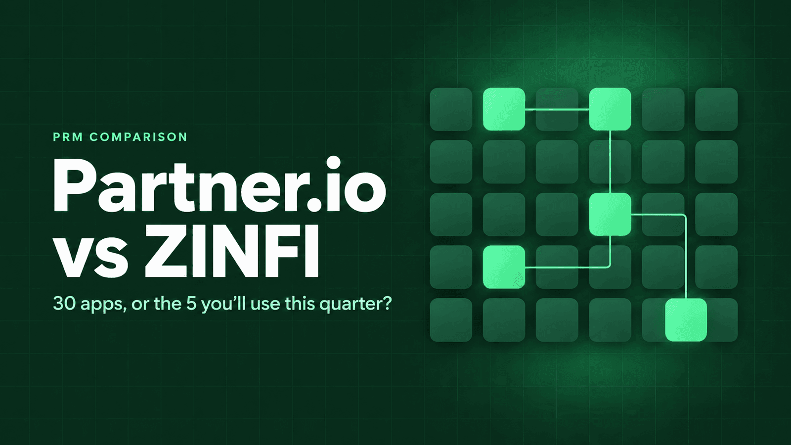 Partner.io vs ZINFI PRM comparison: a 30-application partner suite next to a focused SaaS partner portal